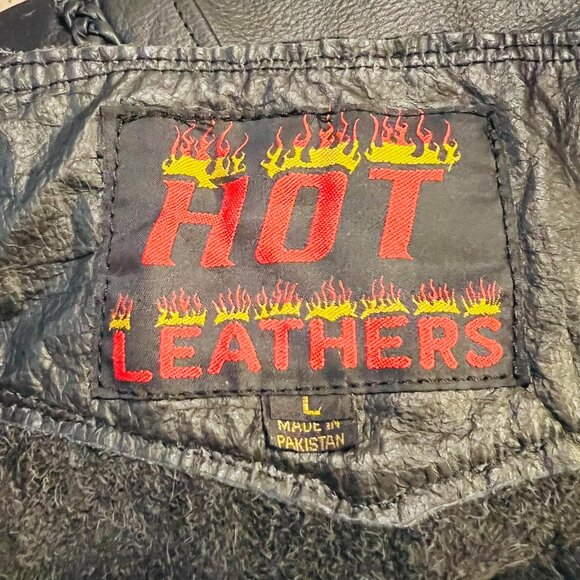 Hot Leathers Braided Black Leather Riding Chaps-Motorcycle-Large-Unhemmed-Unisex - Picture 15 of 16